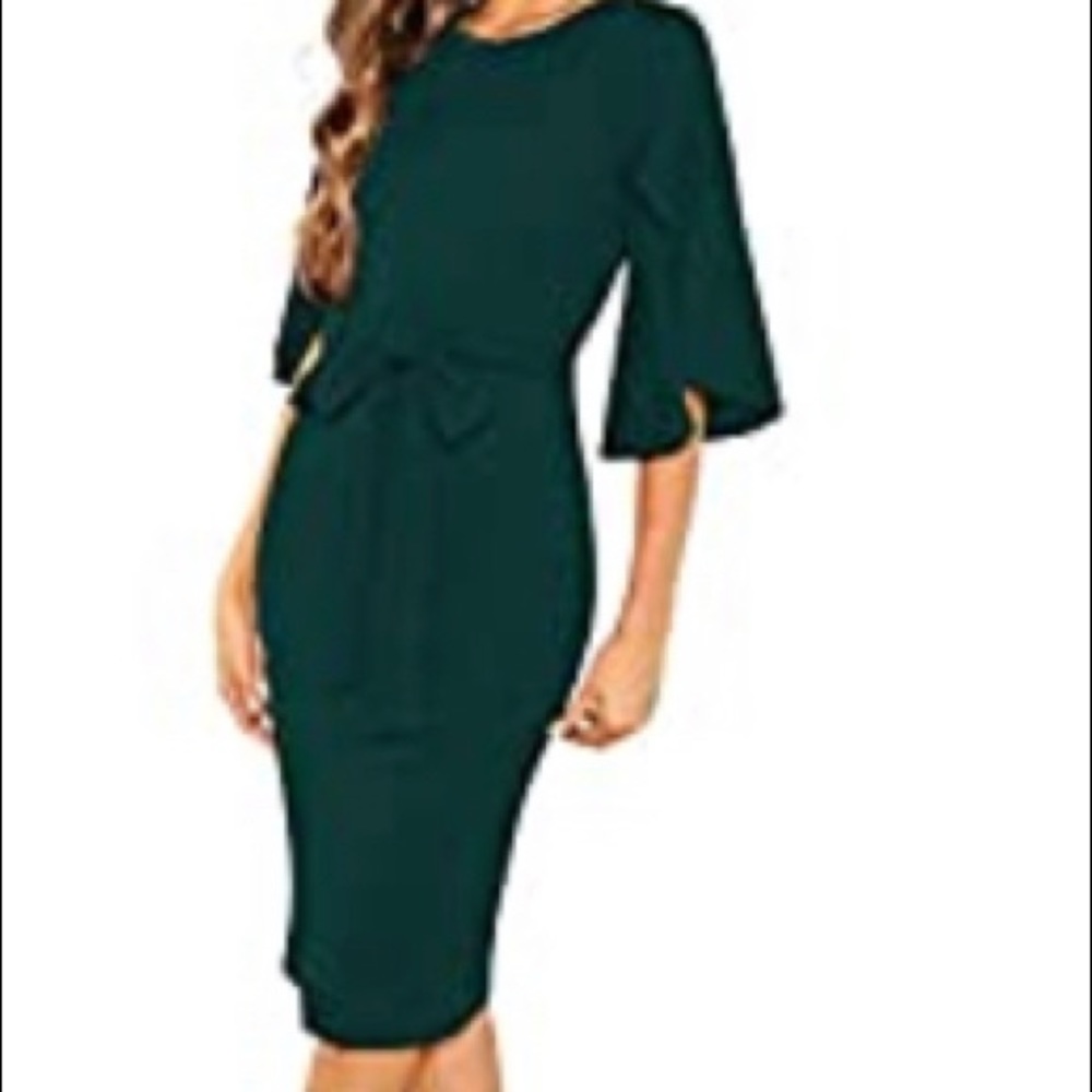 Womens ruffle sleeve tie dress
